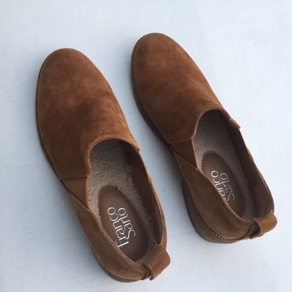 brown leather loafers booties Sz 8